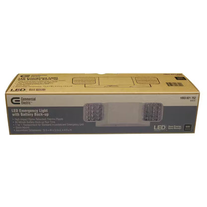 Commercial Light - Electric LED Black Emergency Light With Battery Back Up