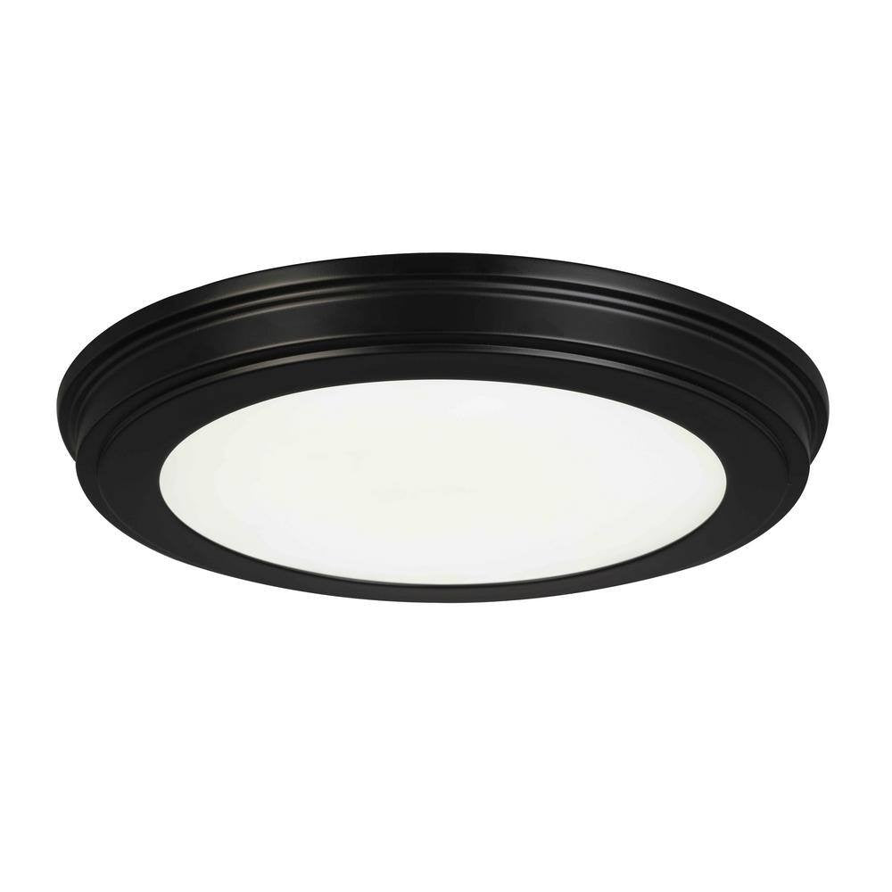 Commercial Electric 11" Matte Black 3-CCT LED Flush Mount Ceiling Light 2-Pack