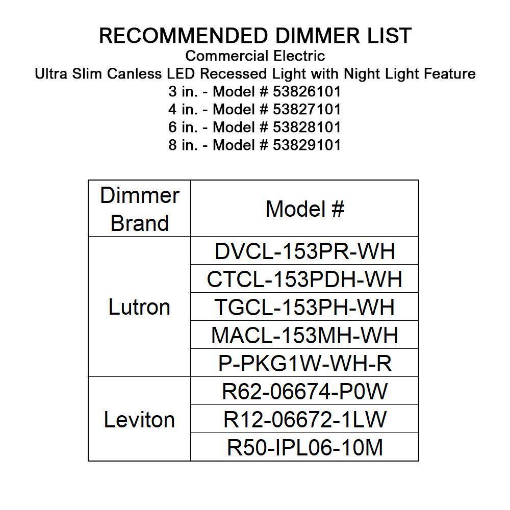 Commercial Electric 4 in. CCT Integrated LED Recessed Light Trim w/ Night Light