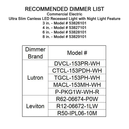 Commercial Electric 4 in. CCT Integrated LED Recessed Light Trim w/ Night Light