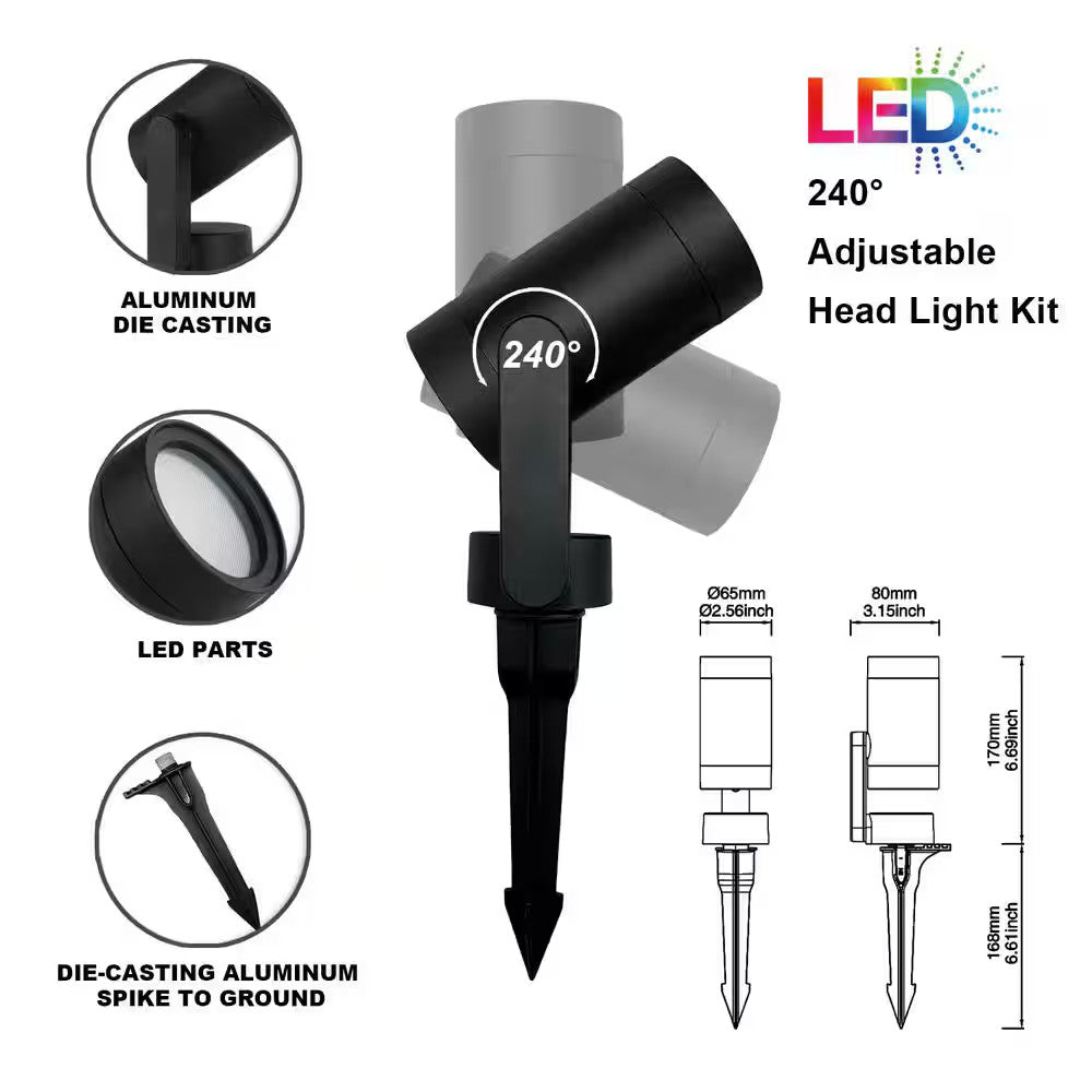 3-PACK Hampton Bay Smart 450 Lumens Low Voltage Black LED Outdoor Spotlight