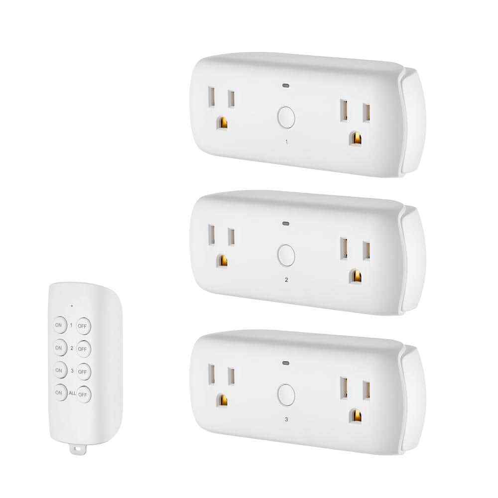 Commercial Electric Wireless Indoor Remote Control AC/DC Adapter White 3-Pack