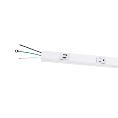 Commercial Electric Cordless 6-Outlet Power Strip with 2 USB-A Ports White