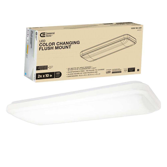 Commercial Electric 24 in. x 10 in. Low Profile LED Flush Mount Kitchen Light 