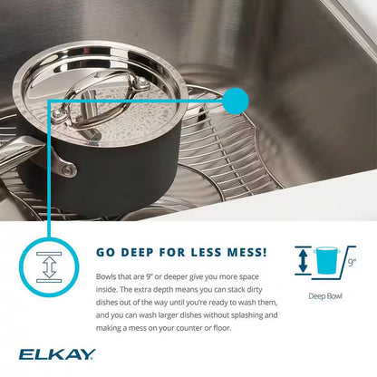 Crosstown 15" Drop-In/Undermount Single Stainless Steel Kitchen Sink + Faucet