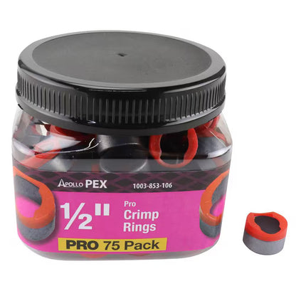 Apollo 1/2 in. Copper Pro Crimp Ring Pro Pack 75-Pack