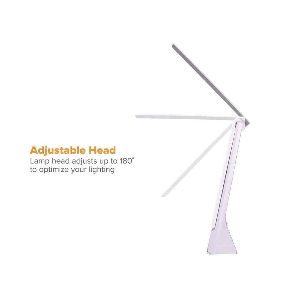 Bostich 11 in. White Battery Powered LED Desk Lamp with Rechargeable Battery