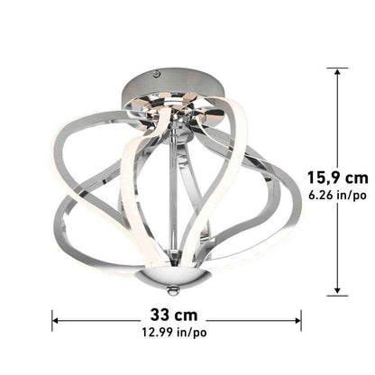Artika Meridian 12 in. Modern Chrome LED Flush Mount Ceiling Light Fixture