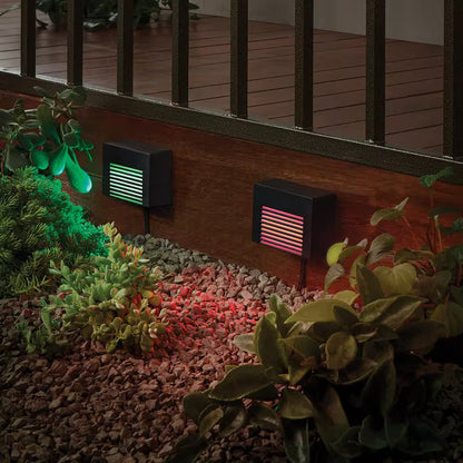 2 PACK- Hampton Bay Hubspace Smart Color Change Deck Lights 1009-913-060 Black 