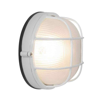Access Lighting Nauticus White Outdoor Bulkhead Light w/ Frosted Glass Shade