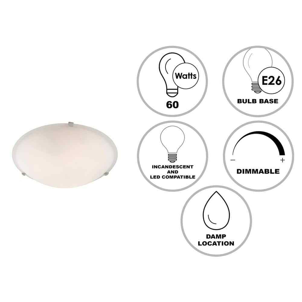 Bel Air Lighting Cullen Brushed Nickel Flush Mount Ceiling Light w/ Glass Shade
