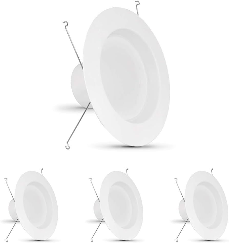 4-PACK Feit Electric 5/6  CCT Dim Integ LED Retrofit Recess Light Trim Kit White