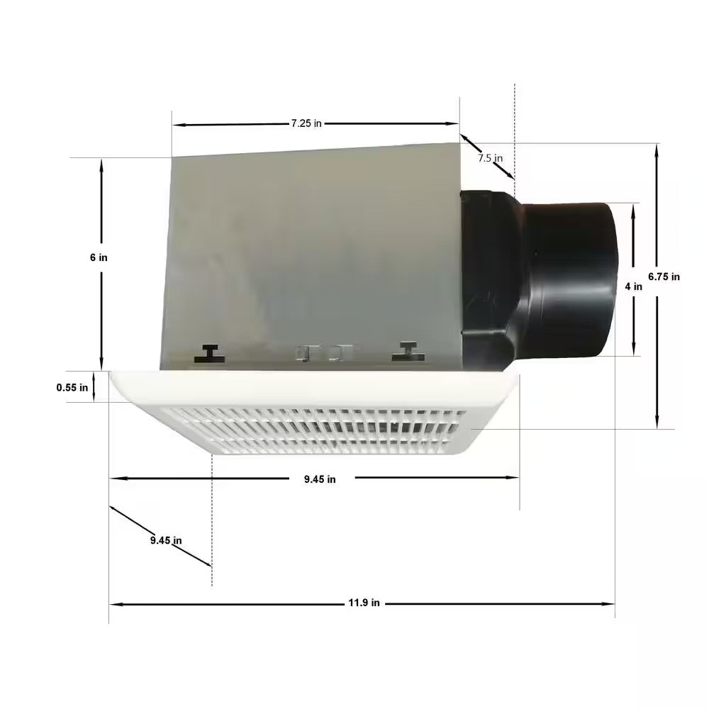 Commercial Electric 80 CFM 1.5 Sone Bathroom Exhaust Fan
