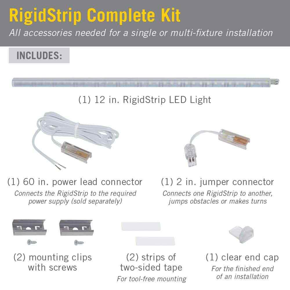 Armacost Lighting RigidStrip 24-Volt DC 12 in. LED Warm White 3000K Strip Light