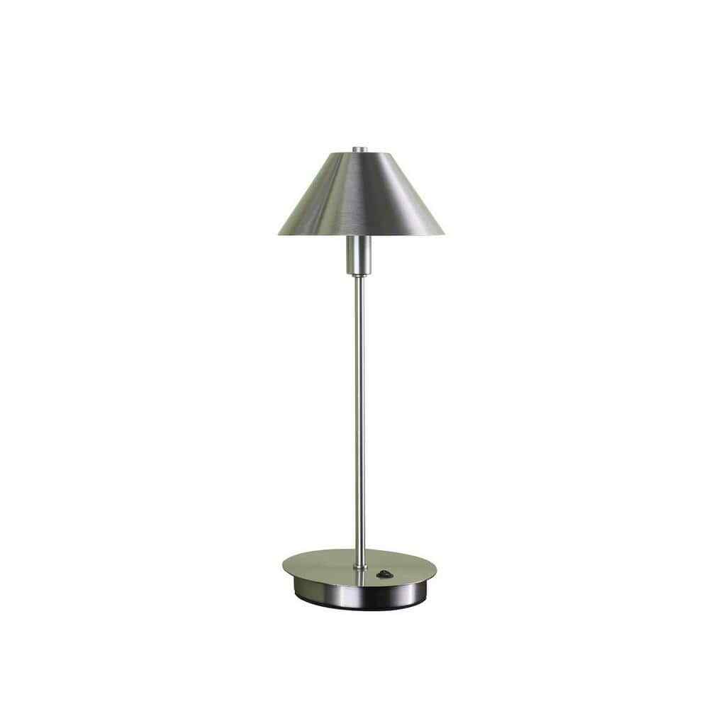 17.5 in Silver Nickel Modern G9 LED Table Lamp for Living Room Bedroom or Dorm