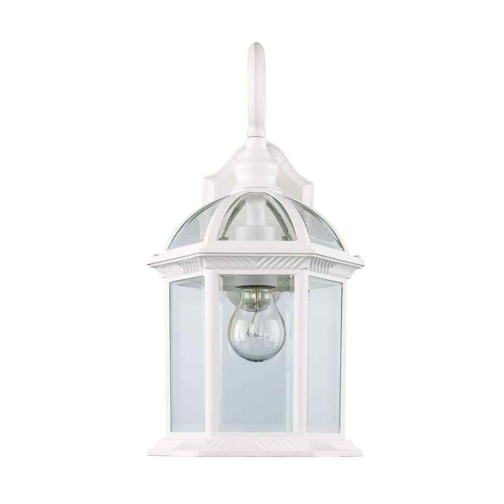 Bel Air Lighting Wentworth Small White Outdoor Wall Light Fixture w/ Clear Glass
