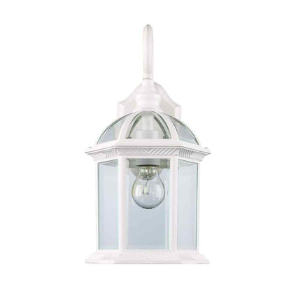 Bel Air Lighting Wentworth Small White Outdoor Wall Light Fixture w/ Clear Glass