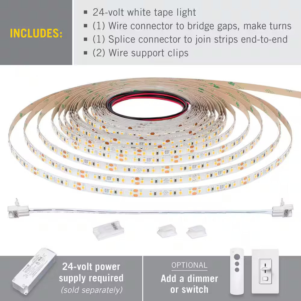 Armacost RibbonFlex Pro LED Tape Light, Bright White (4000K) 120LEDs/M, 32.8"