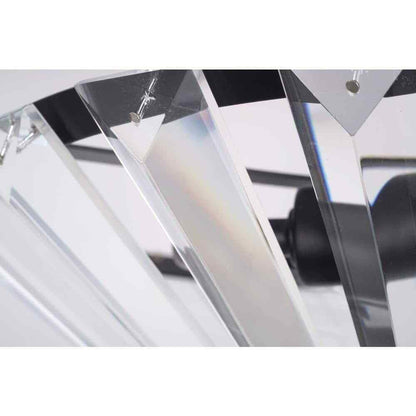 Alsy 11 in. 2-Light Matte Black Semi-Flush Mount with Clear Glass Faceted Shade