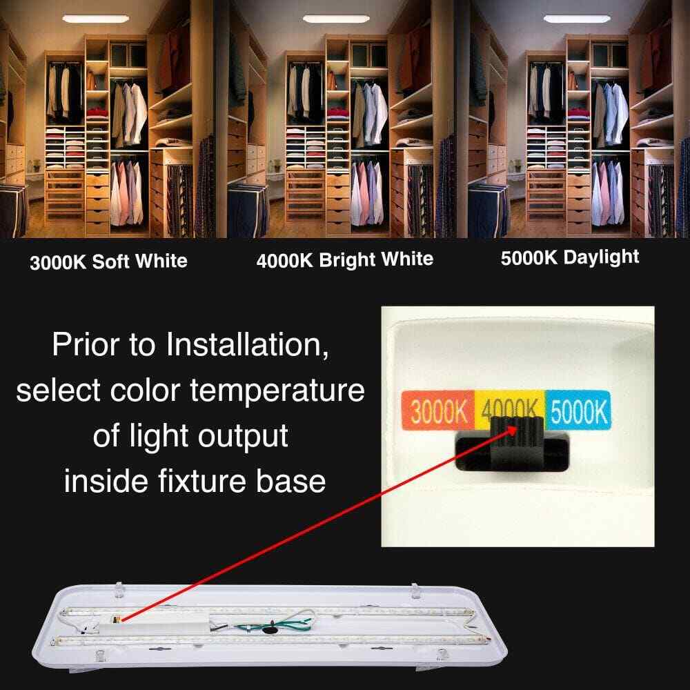 Commercial Electric 24 in. x 10 in. Low Profile LED Flush Mount Kitchen Light 
