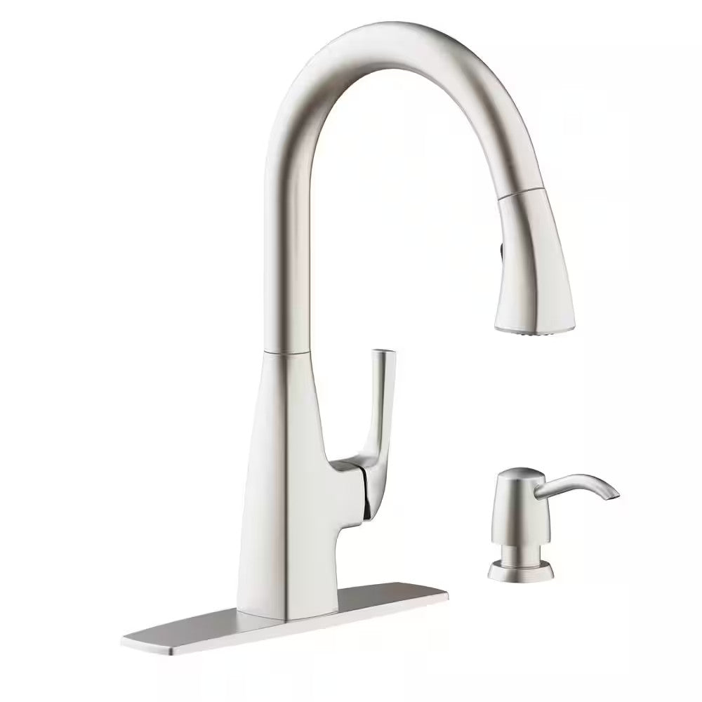 Calandine Pull-Down Sprayer Kitchen Faucet soap dispenser, Spot Resist Stainless