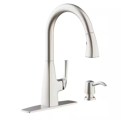 Calandine Pull-Down Sprayer Kitchen Faucet soap dispenser, Spot Resist Stainless