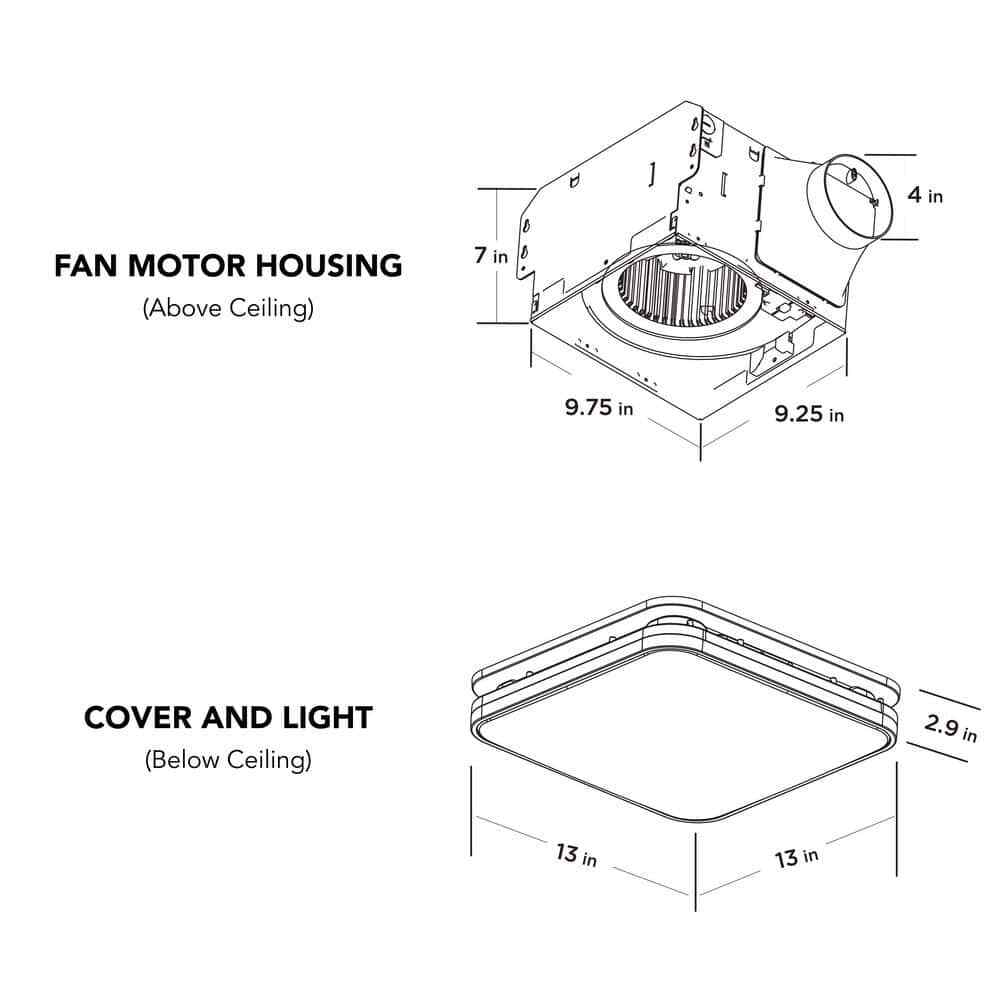 Commercial Electric 80 /110 CFM Bathroom Exhaust Fan w/ Light & Humidity Sensor