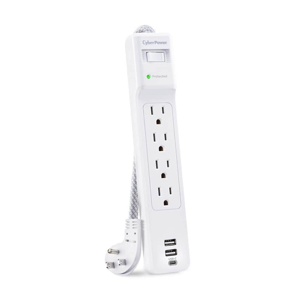 CyberPower 5 ft. 2 USB-A 1 USB-C 1500J 4-Outlet Surge Protector