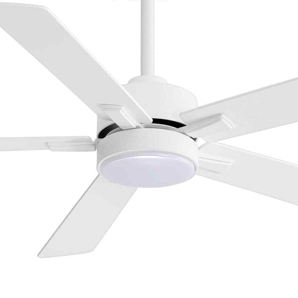 Breezary Charlie 52 in. LED Indoor White Ceiling Fans w/ Light & Remote Control
