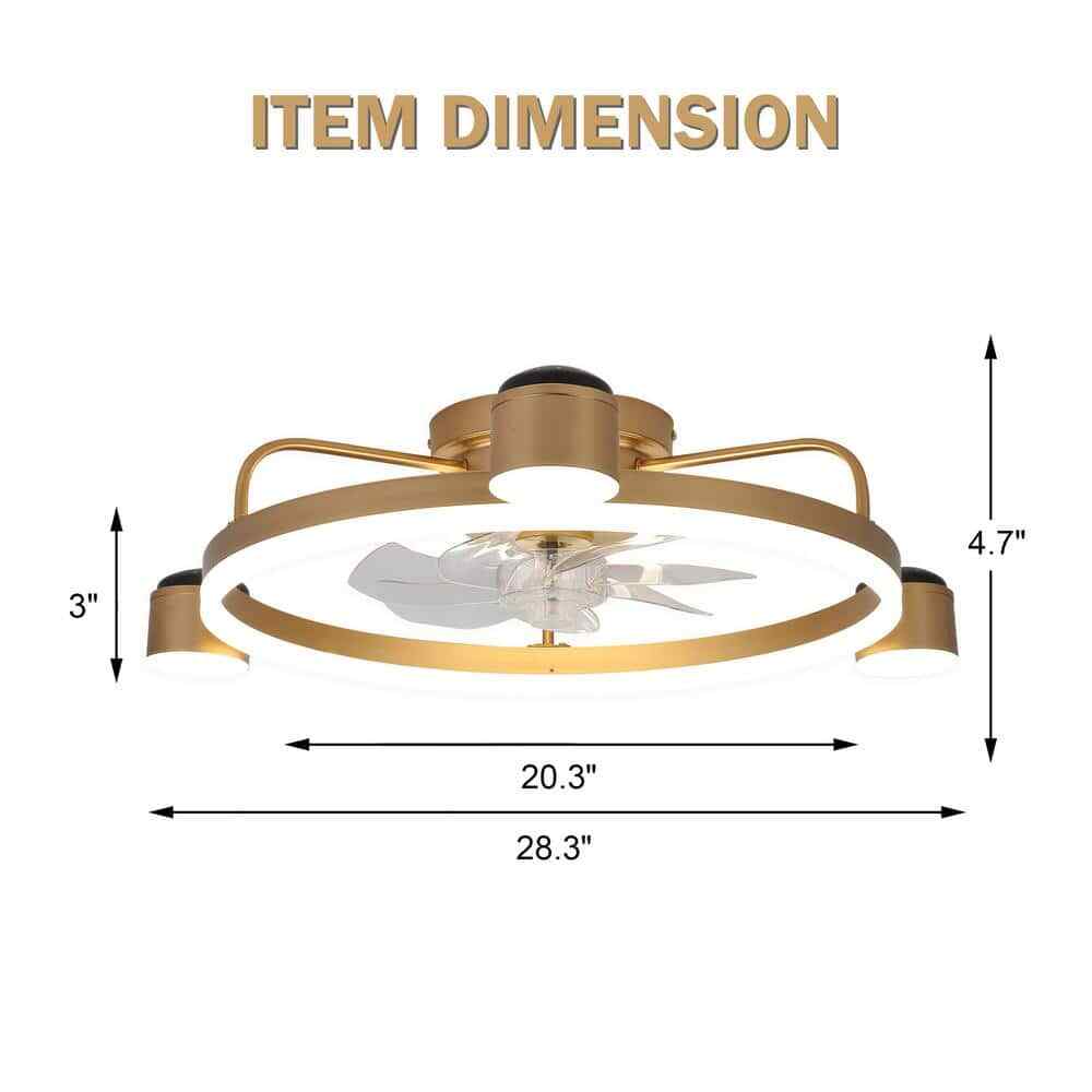 Bella Depot Starry Night LED Indoor Gold Ceiling Fan  Dimmable Light and Remote 