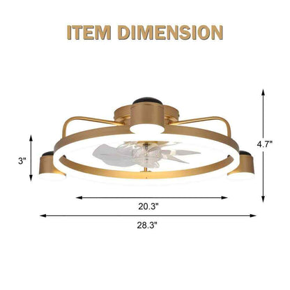 Bella Depot Starry Night LED Indoor Gold Ceiling Fan  Dimmable Light and Remote 