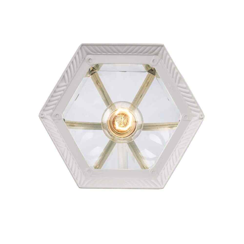 Bel Air Lighting Wentworth Small White Outdoor Wall Light Fixture w/ Clear Glass