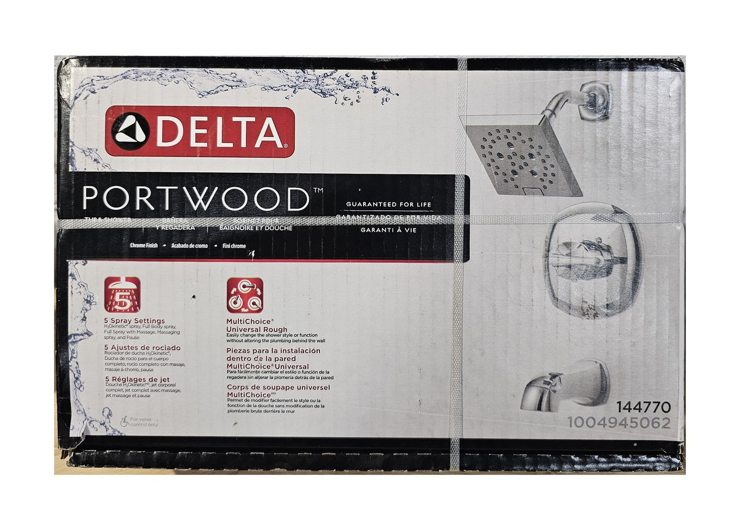 Delta Portwood 1-Handle Tub and Shower Faucet  in Chrome Valve Included