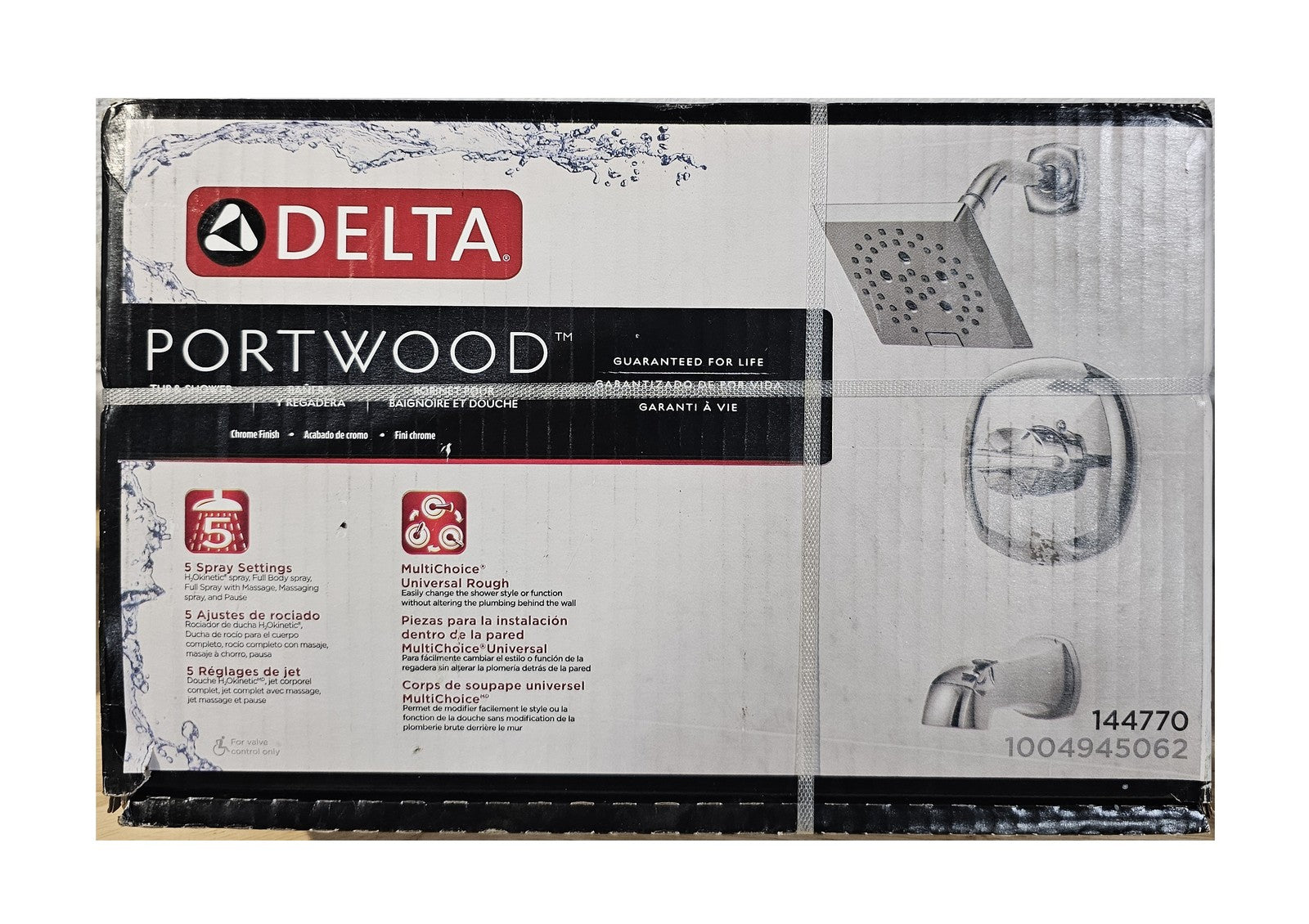 Delta Portwood 1-Handle Tub and Shower Faucet  in Chrome Valve Included