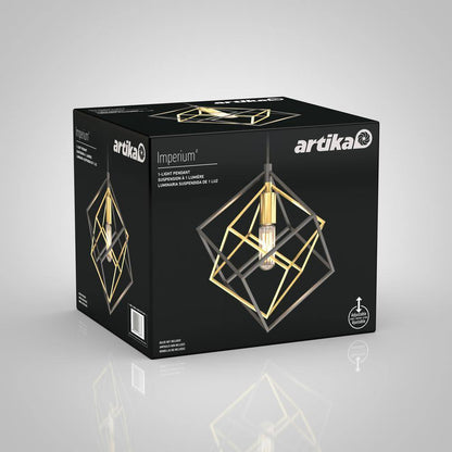 Artika Imperium Black & Gold Modern Mini Pendant Light Fixture for Kitchen 