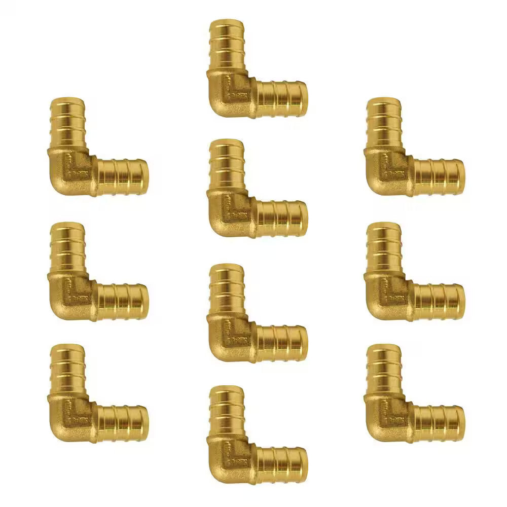 Apollo 1/2 in. Brass PEX-B Barb 90 Elbow 10-Pack
