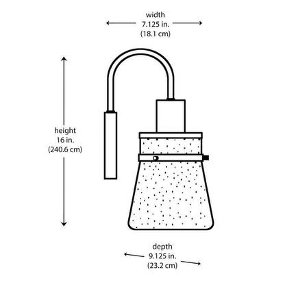 Bel Air Lighting 1 Light Black Outdoor Wall Light Fixture with Seeded Glass