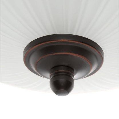 Commercial Electric 11 in. Oil-Rubbed Bronze Integr LED Flush, Frosted, 2-Pack