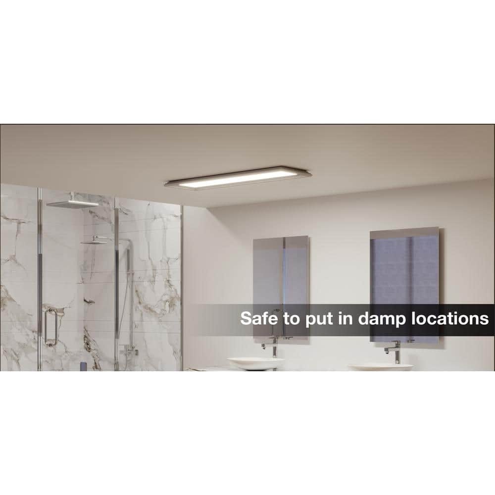 Commercial Electric Augusta 50 in. x 15 in. Satin Nickel, White Frame CCT Select
