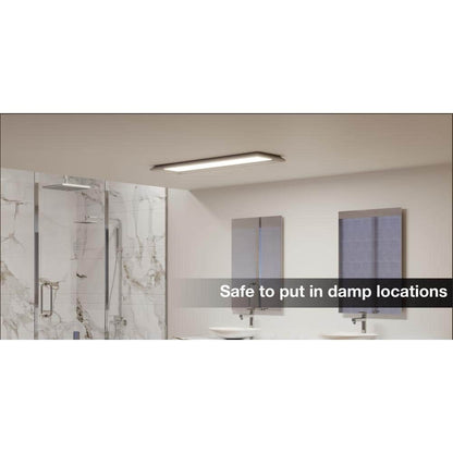 Commercial Electric Augusta 50 in. x 15 in. Satin Nickel, White Frame CCT Select
