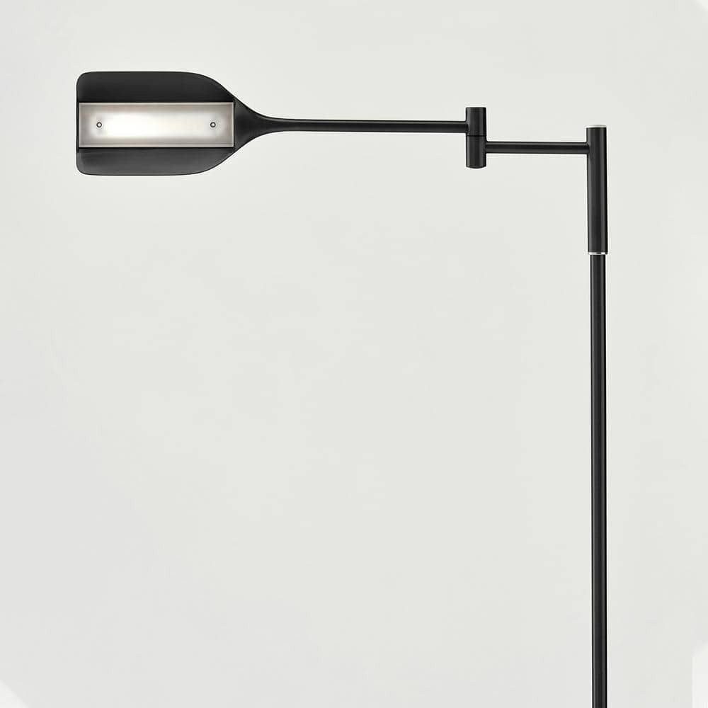 Brightech Leaf 53" Black 1-Light Dimming LED Floor Black with Metal Empire Shade