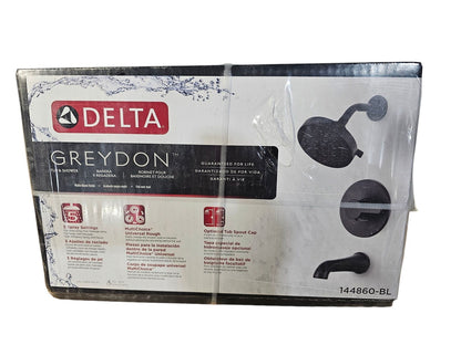 Delta Greydon 1-Handle 5-Spray Tub and Shower Faucet in Matte Black, with Valve