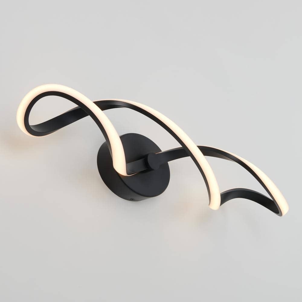 Artika Swirl 27 in. 1-Light Matte Black Modern Integrated LED Vanity Light Bar