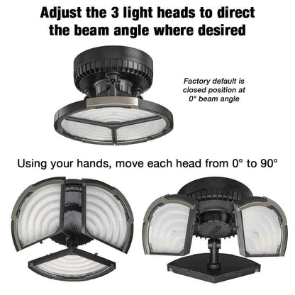 Commercial Electric Flush Mount Ceiling Light 10" LED Output 4000 Lumens Black