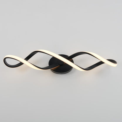 Artika Swirl 27 in. 1-Light Matte Black Modern Integrated LED Vanity Light Bar