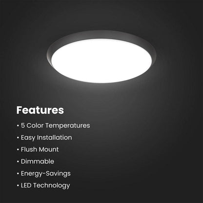 Commercial Electric 11 in. Black LED Dimmable CCT Flush Mount Ceiling Light
