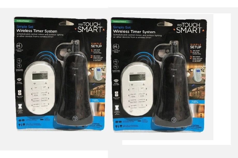 *2 PACK* myTouchSmart Simple Set Indoor/Outdoor 2-Outlet Wireless Timer System
