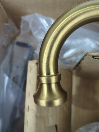 Colinet High Arc Bathroom Faucet Brushed Gold TS44103BG  Cross Handles *READ*