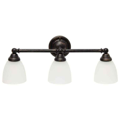 Bronze Bathroom Vanity Light Fixture w/ Frosted Glass Shade Modern Design