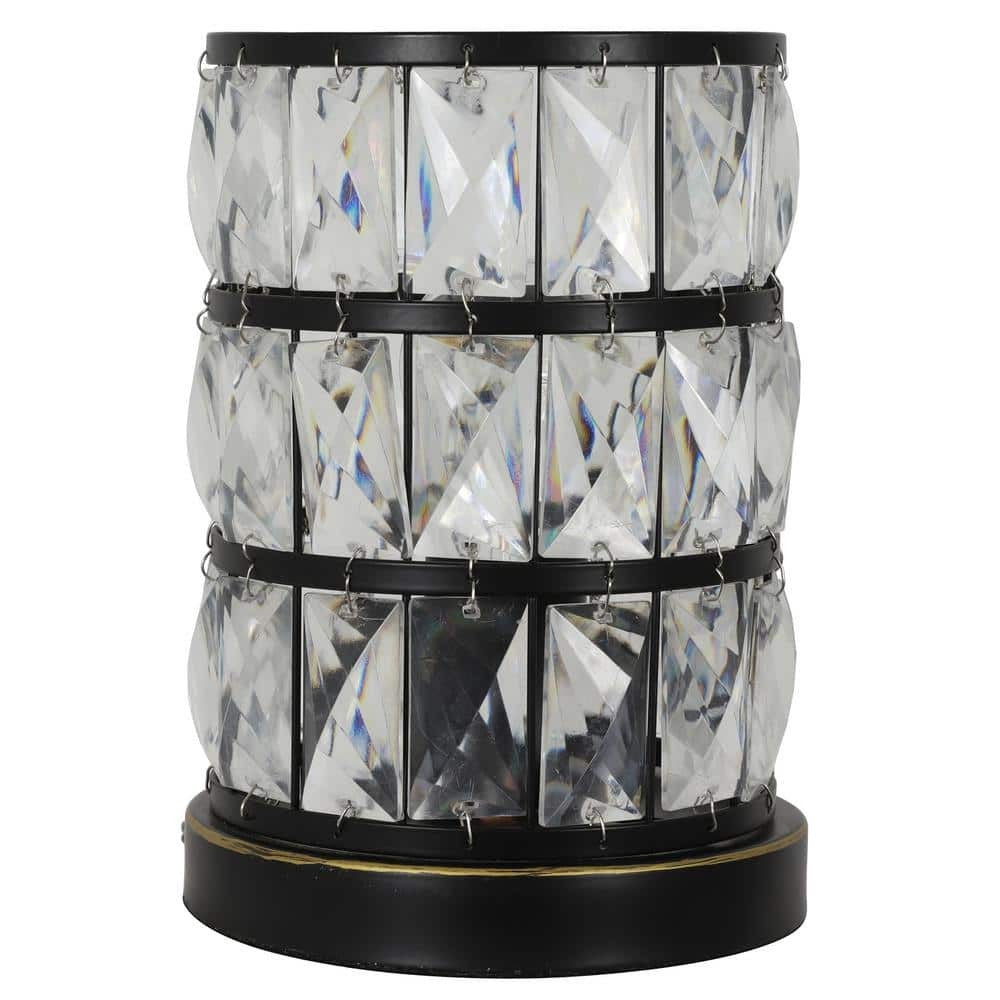 Decor Therapy Hayes 9 in. Bronze Faceted Touch Control Uplight